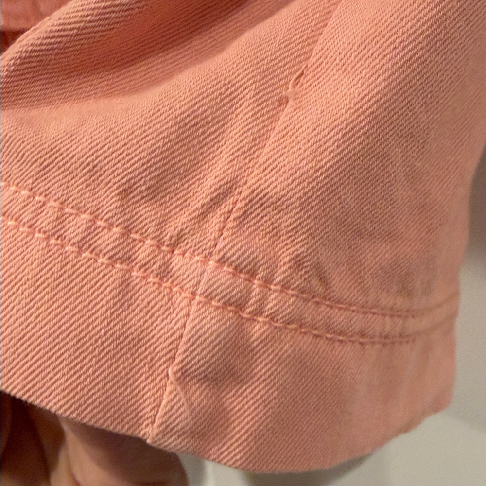 Pilcro Soft Pink‎ Cropped Boxy Short-Sleeve Top twill denim small - Picture 6 of 7